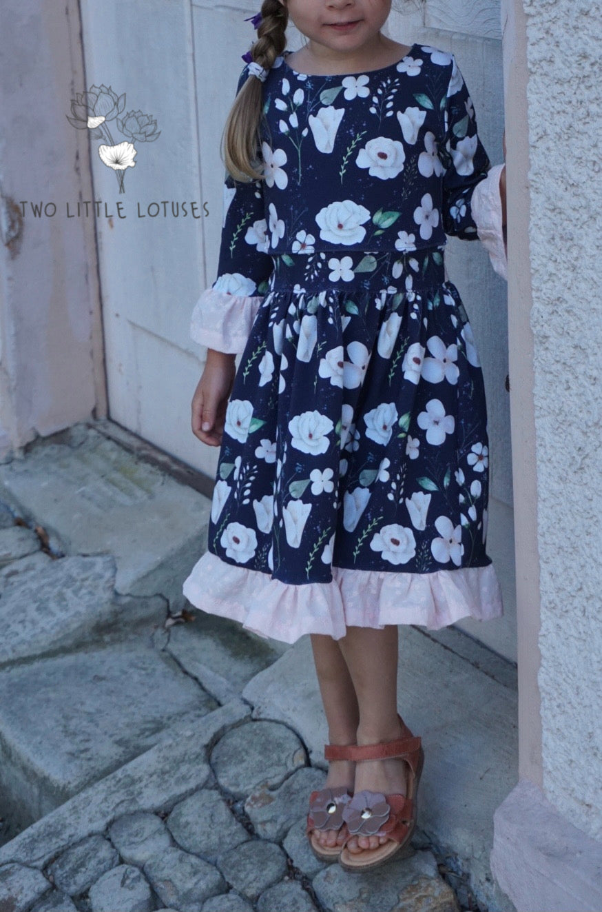 weiße Blumen Jersey - 0,3 m SALE