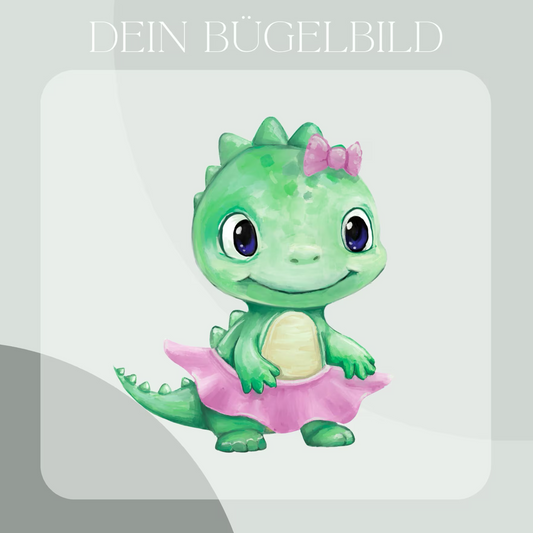 Dino rosa, Bügelbild 