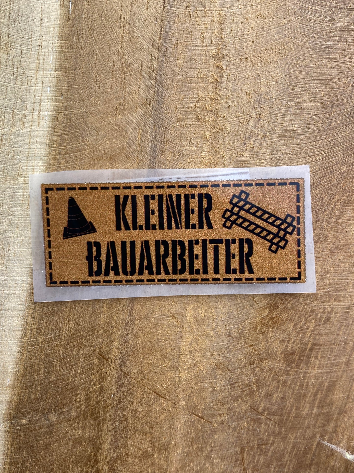 kleiner Bauarbeiter Bügel Label Bügellabel Eigenproduktion