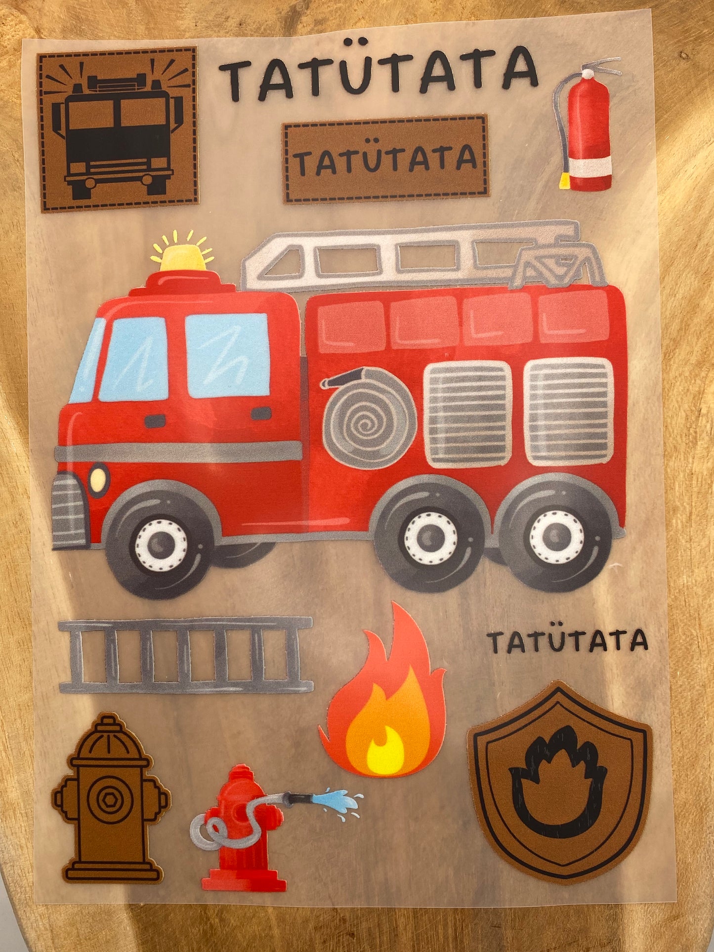 Tatütata - Feuerwehr Bügel-Bild Set Bügelbild Eigenproduktion