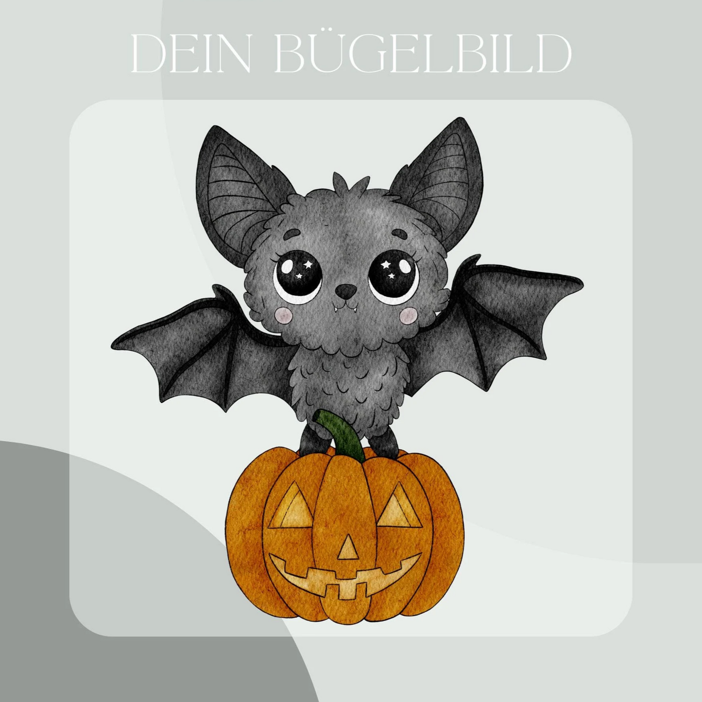 Fledermaus mit Kürbis- Bügel-Bild Bügelbild Eigenproduktion