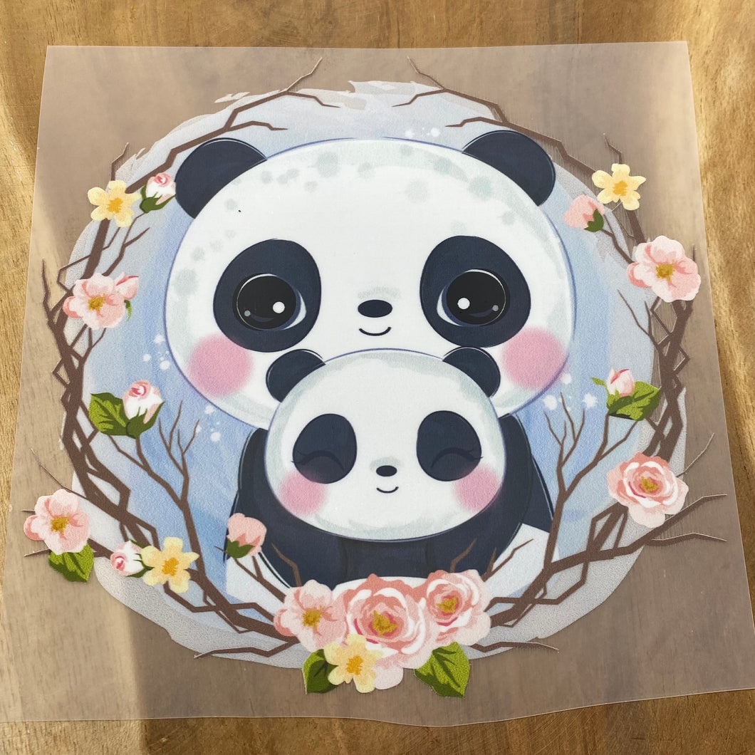 Panda Bügel-Bild Eigenproduktion