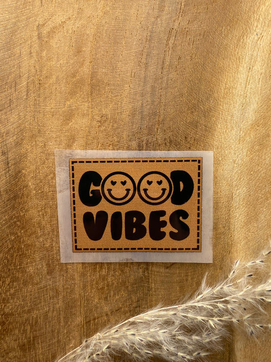 Good Vibes Bügel Label Bügellabel Eigenproduktion