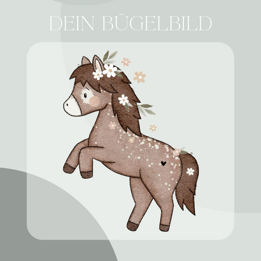 Pferd floral - Bügel-Bild Bügelbild Eigenproduktion