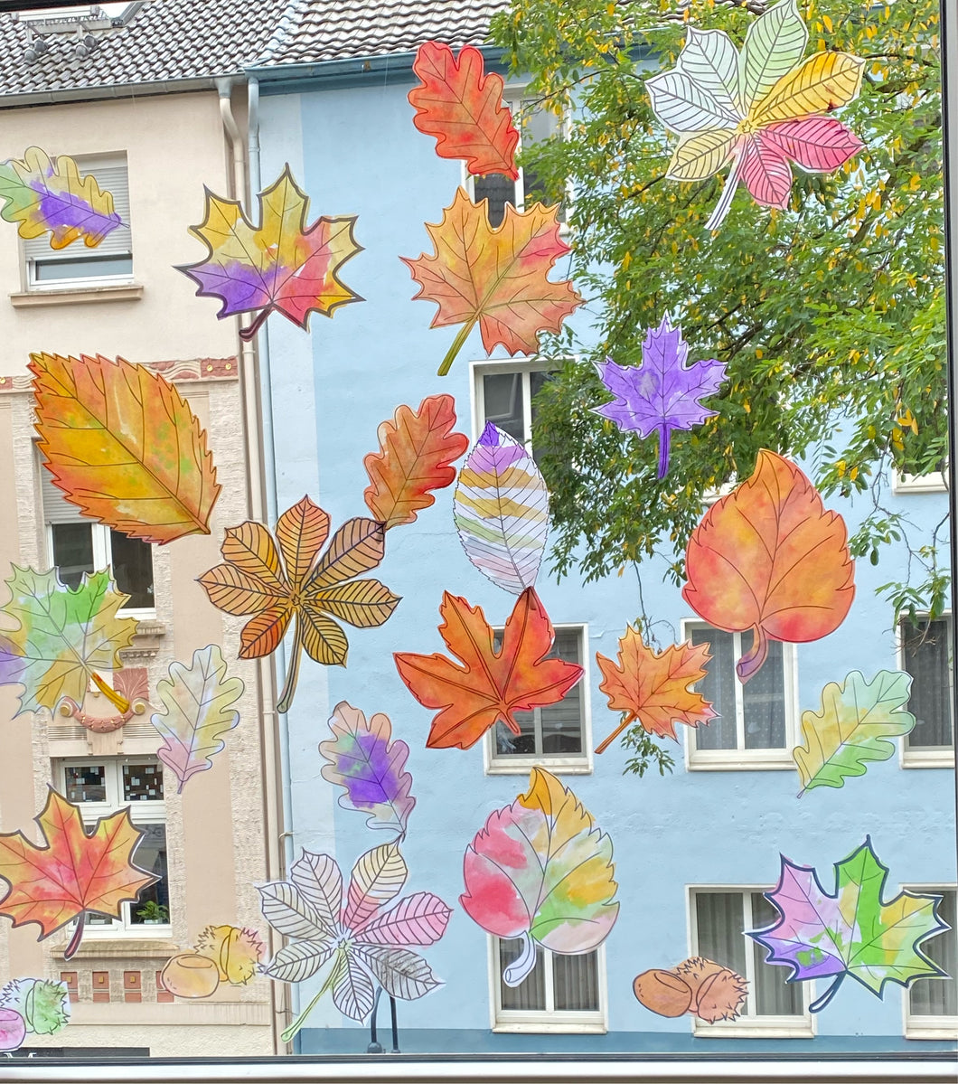 Herbst Laub Blätter Vorlagen / Ausmalbild