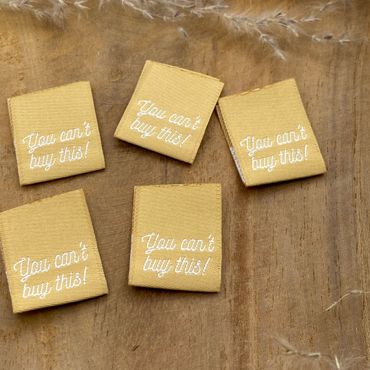 You can't buy this Beige Web Label gewebt Eigenproduktion