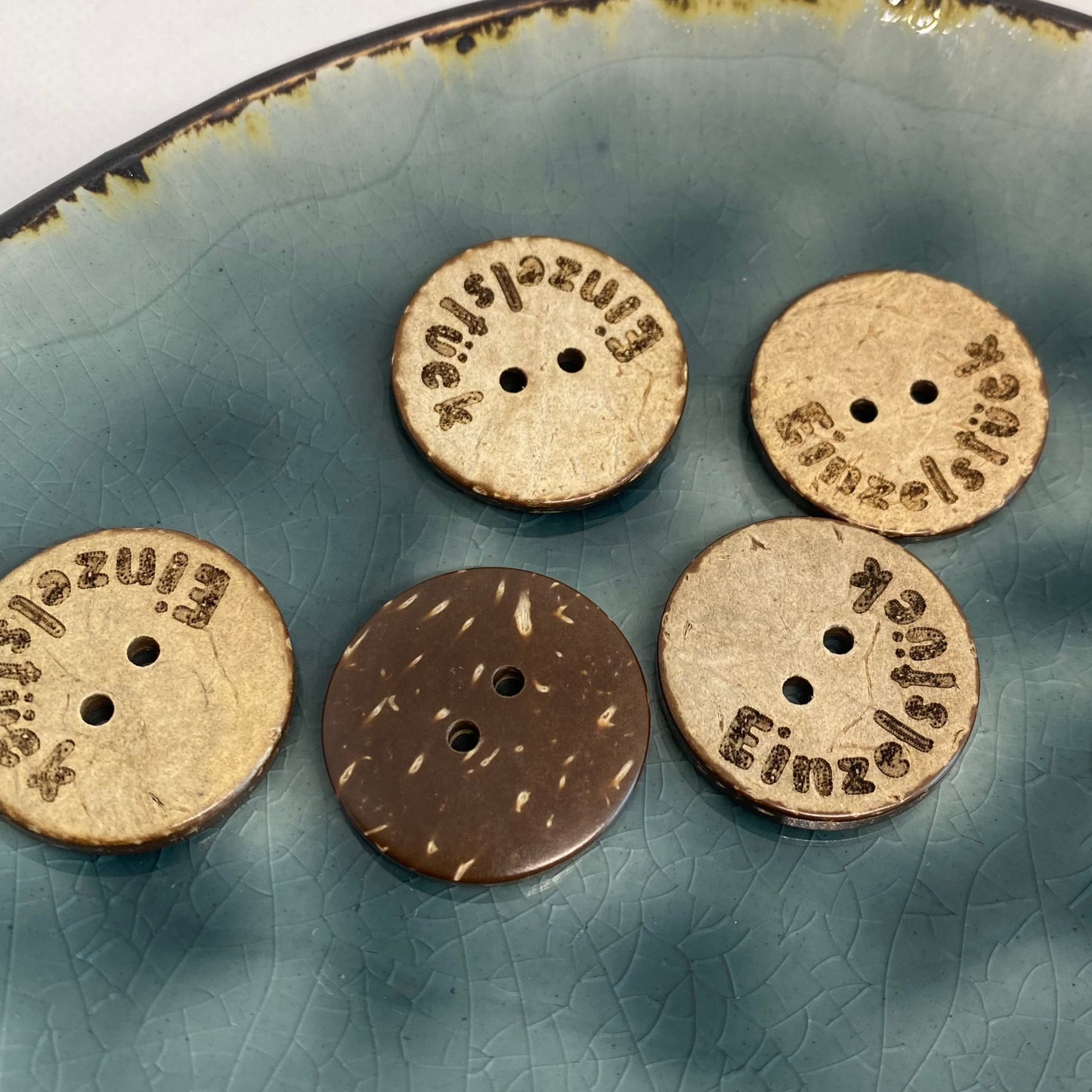 Eigenproduktion Kokosknopf Einzelstück  25mm