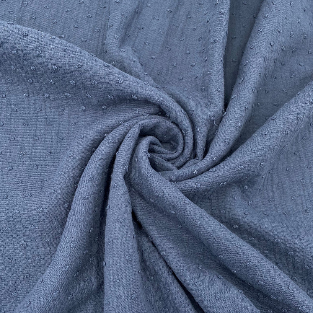 Musselin Knötchen Double Gauze - Navy