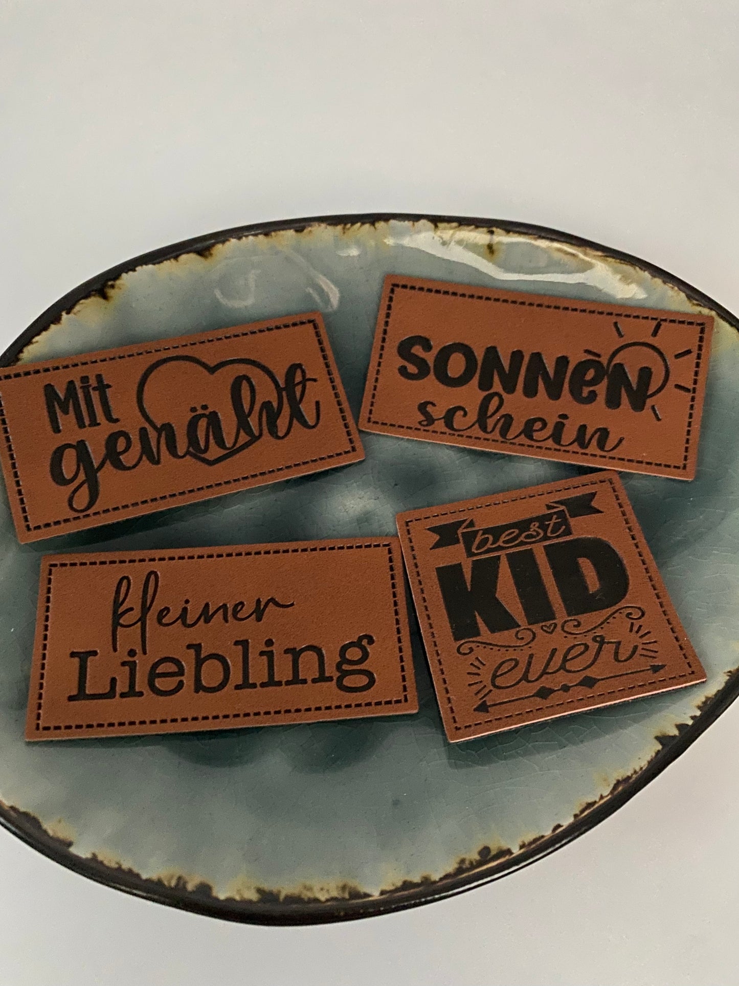 kleiner Liebling Kunstlederlabel Kunstleder Label Eigenproduktion