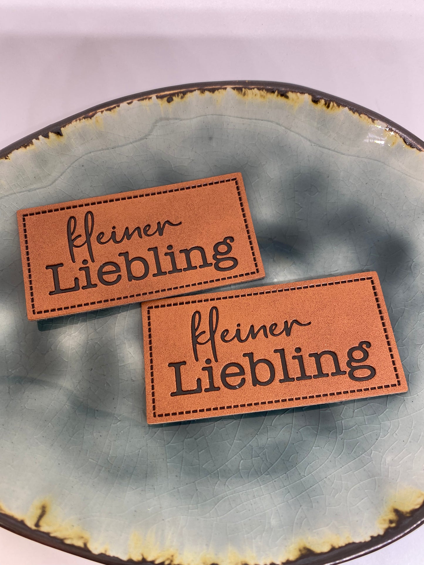 kleiner Liebling Kunstlederlabel Kunstleder Label Eigenproduktion
