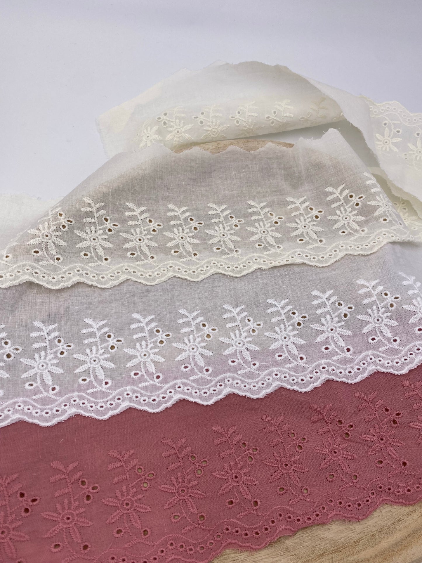Wäsche Spitze Blumen 90mm weiß
