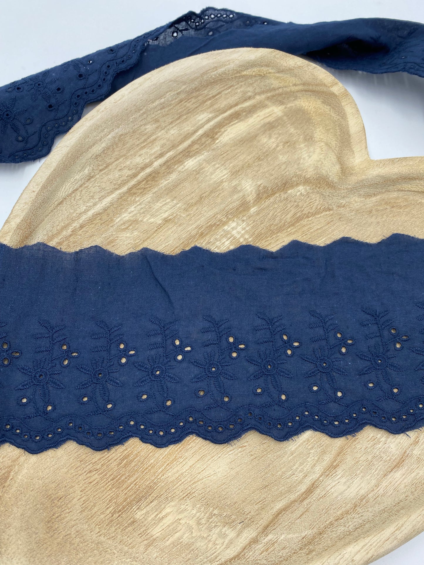Wäsche Spitze Blumen 90mm dunkelblau