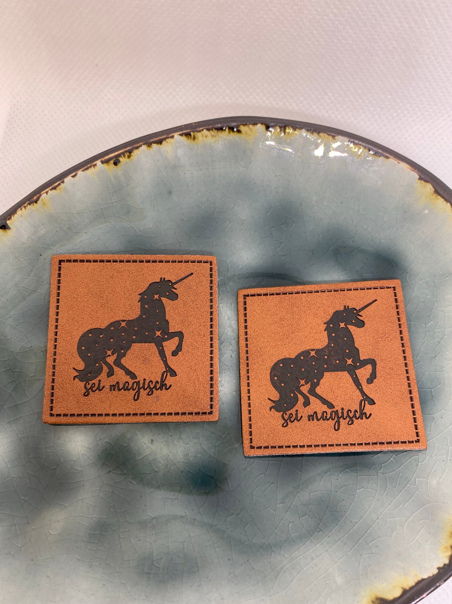 sei magisch Kunstlederlabel Kunstleder Label Eigenproduktion