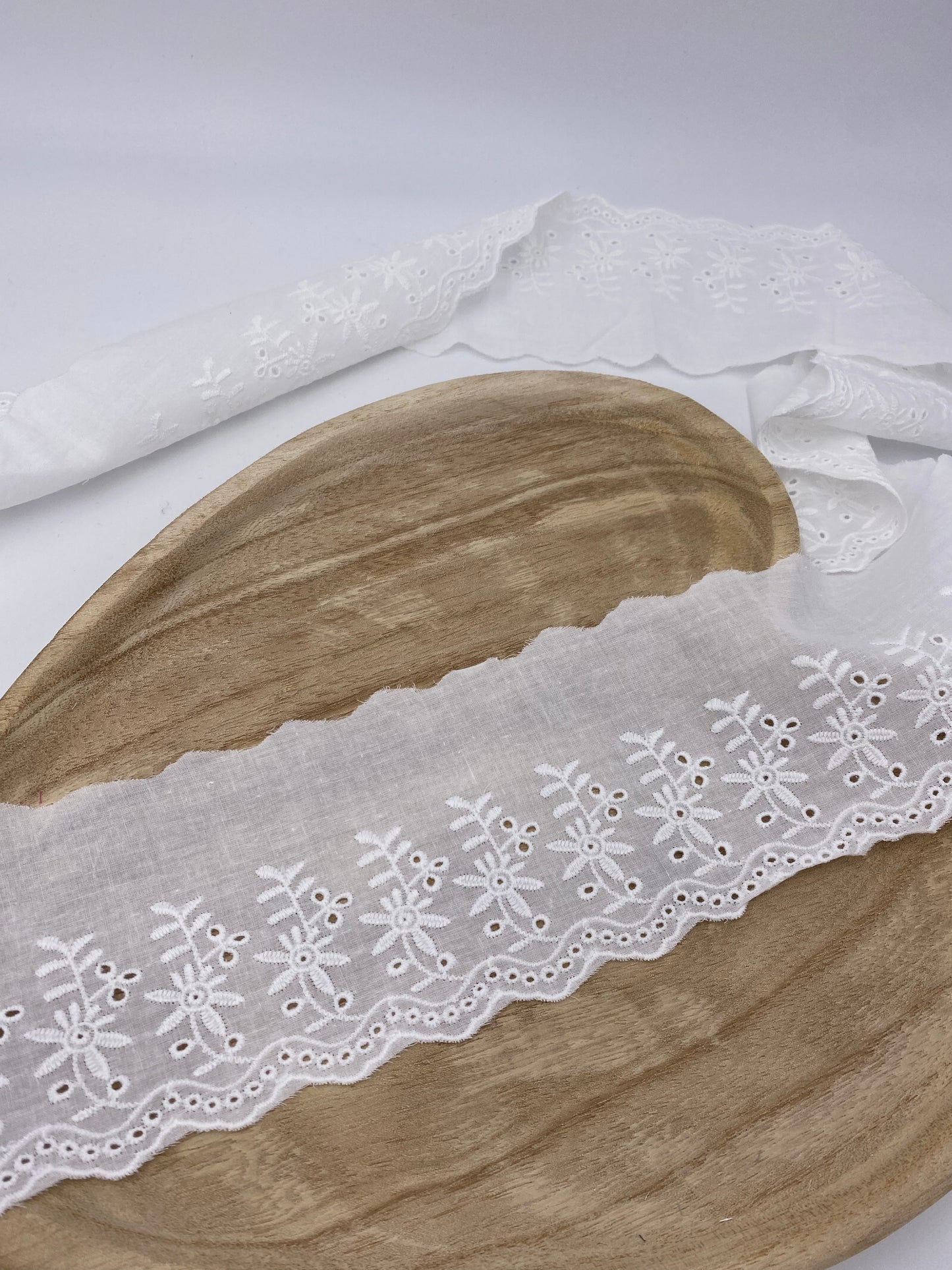 Wäsche Spitze Blumen 90mm weiß