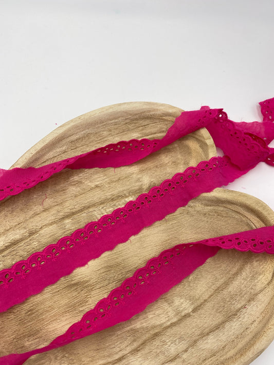 Wäsche Spitze Löcher 30mm pink