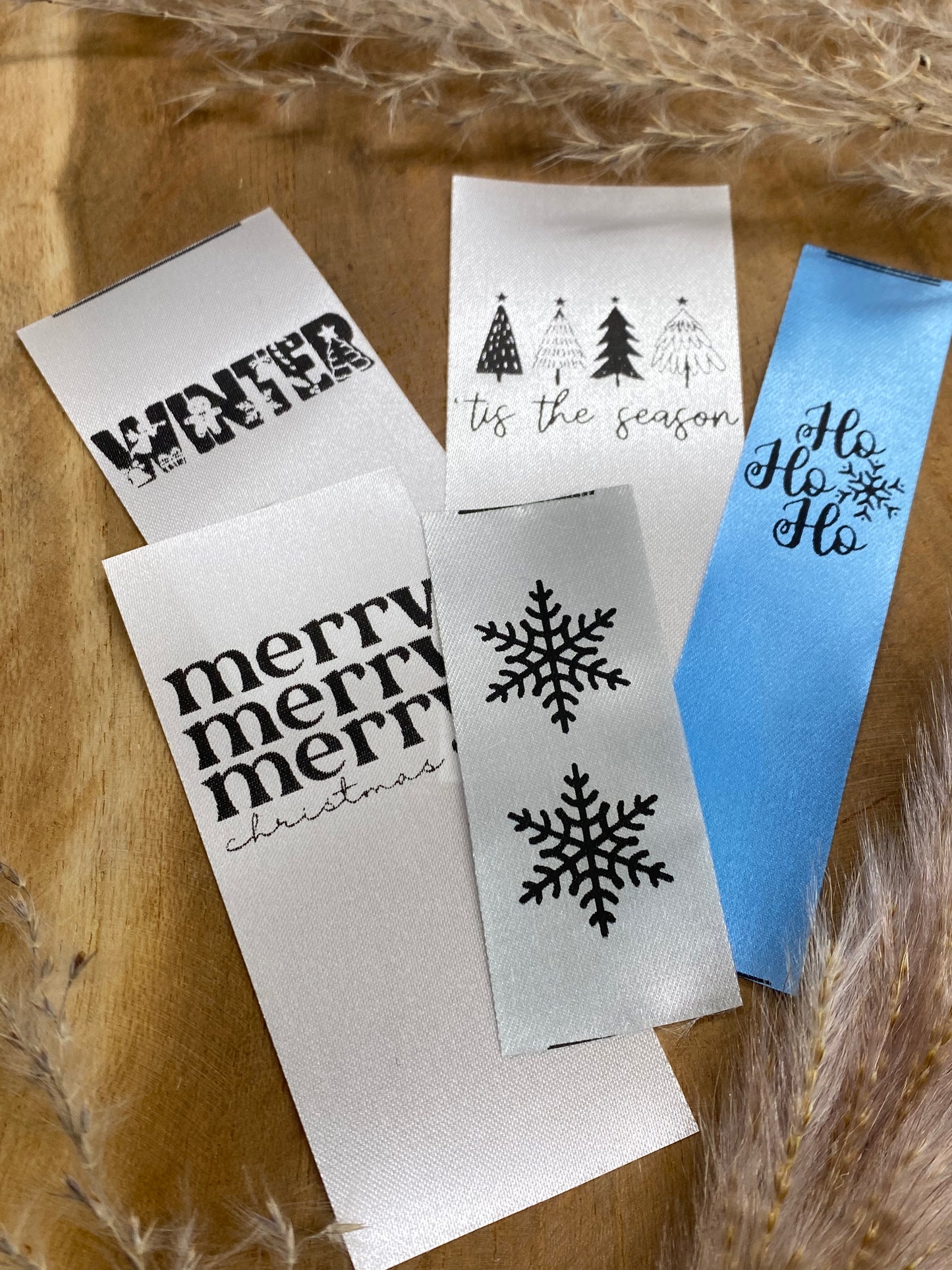 Merry Christmas Satin-Label Eigenproduktion