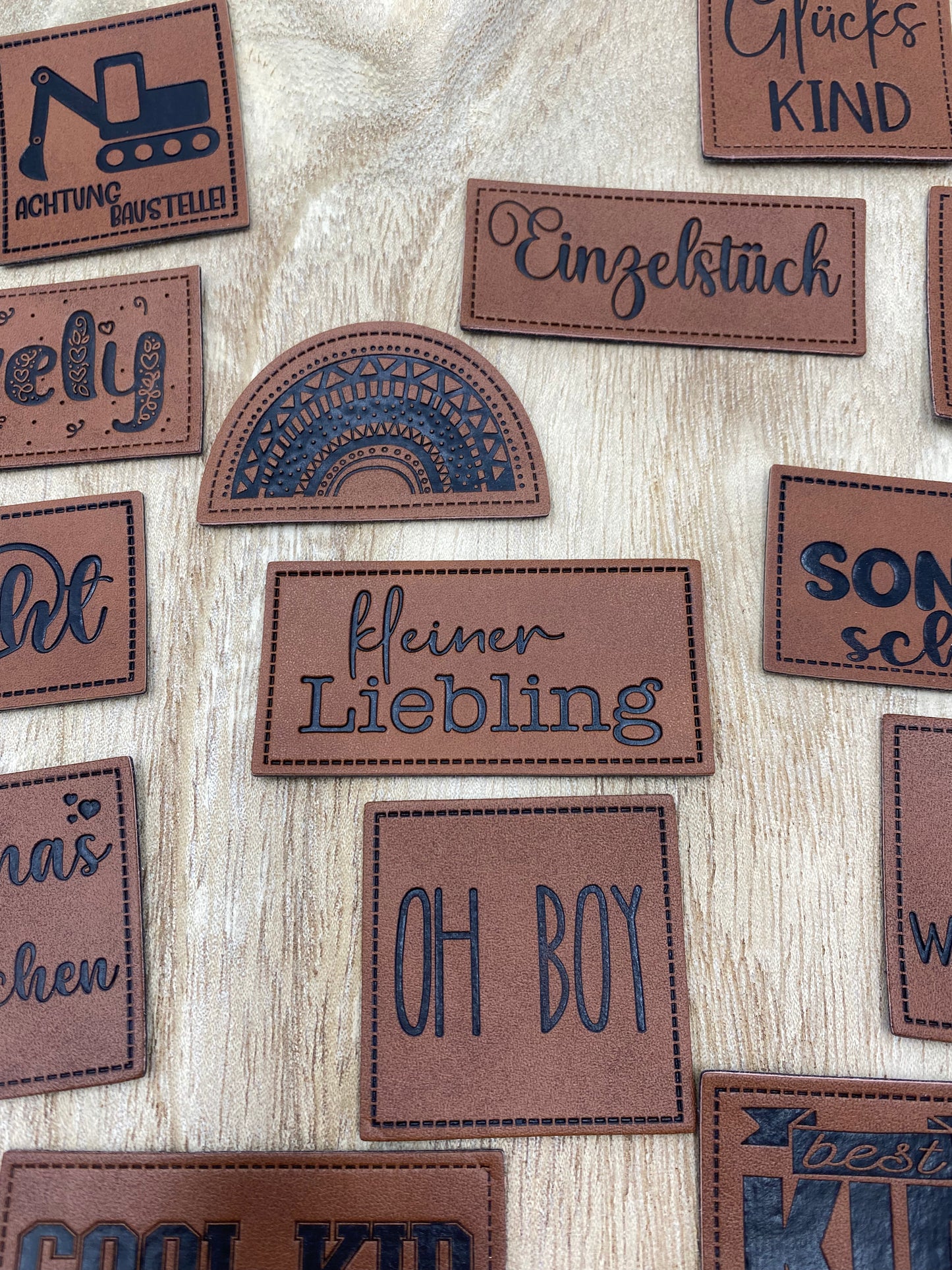 kleiner Liebling Kunstlederlabel Kunstleder Label Eigenproduktion