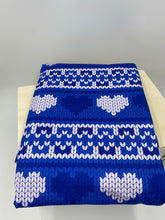 Lade das Bild in den Galerie-Viewer, Norweger Strick Herzen Blau Sommersweat
