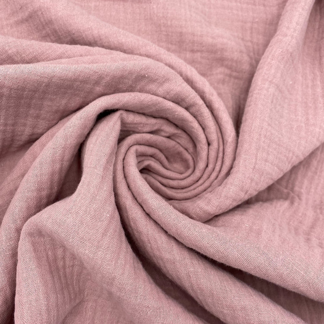 Musselin Uni Double Gauze - Dusty Rose